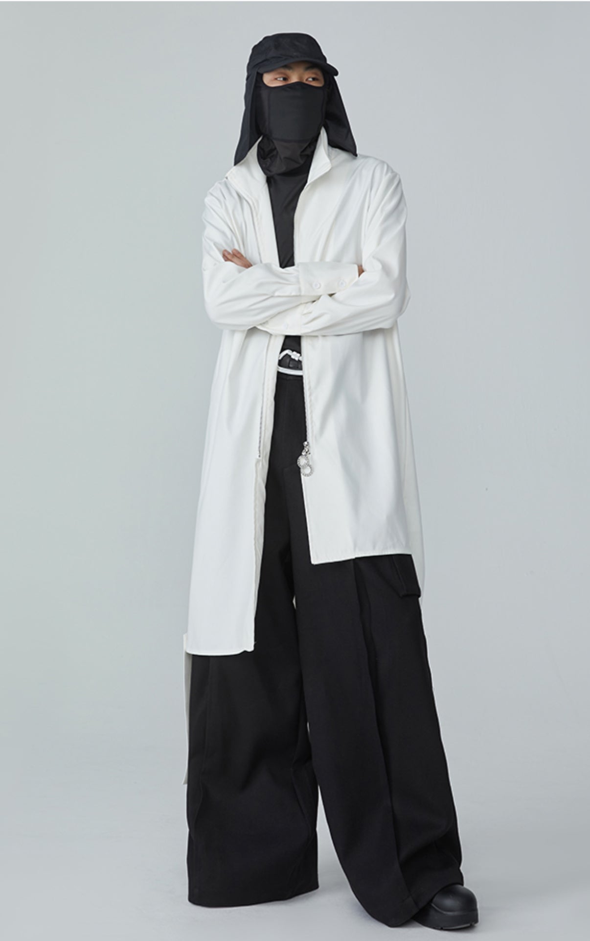 21FW White Wave Asymmetric Cloak