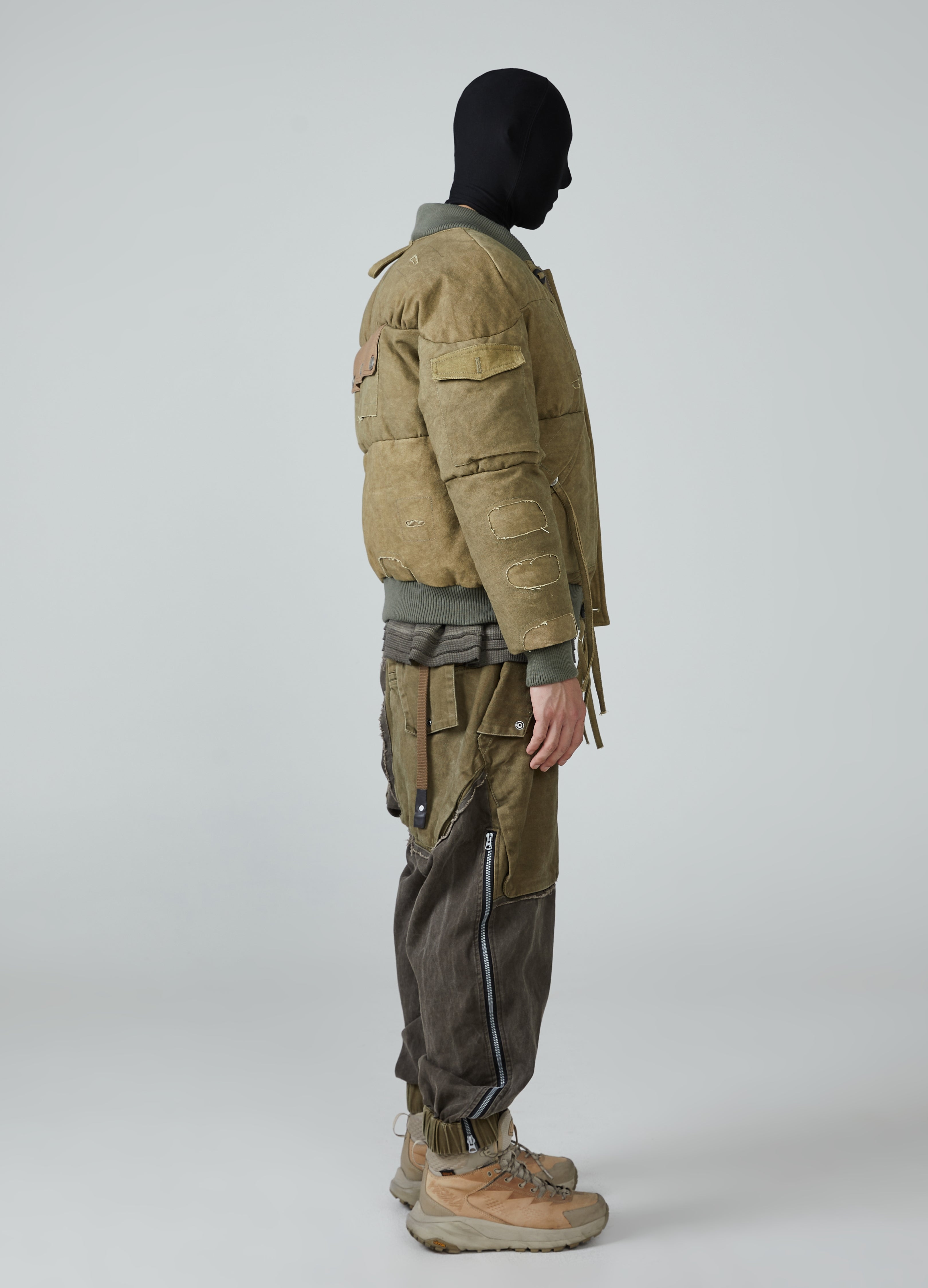 Wasteland Thickened Down Jacket with Ribbons