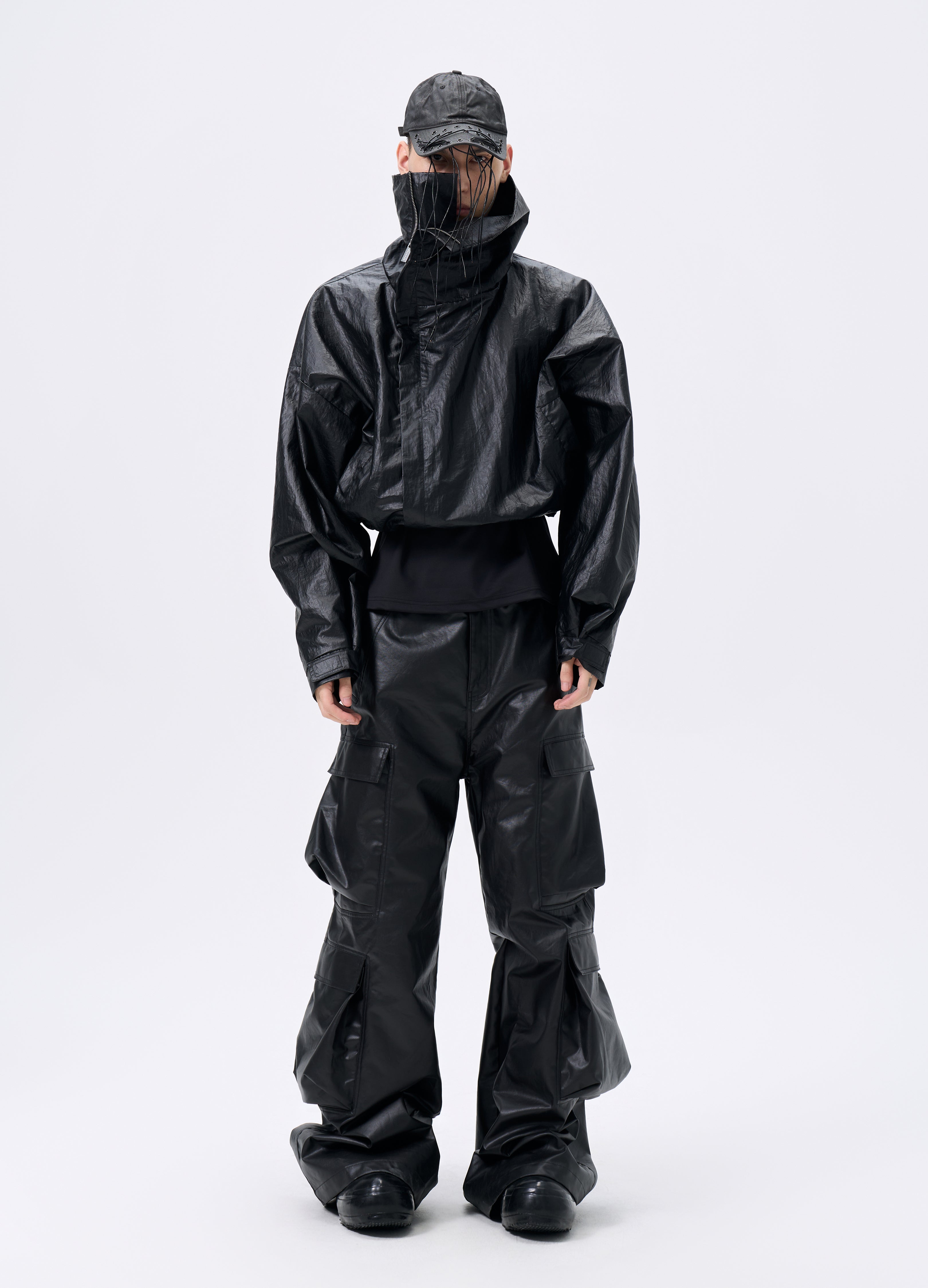 25FW TEXTURE DRAWSTRING SHELL JACKET