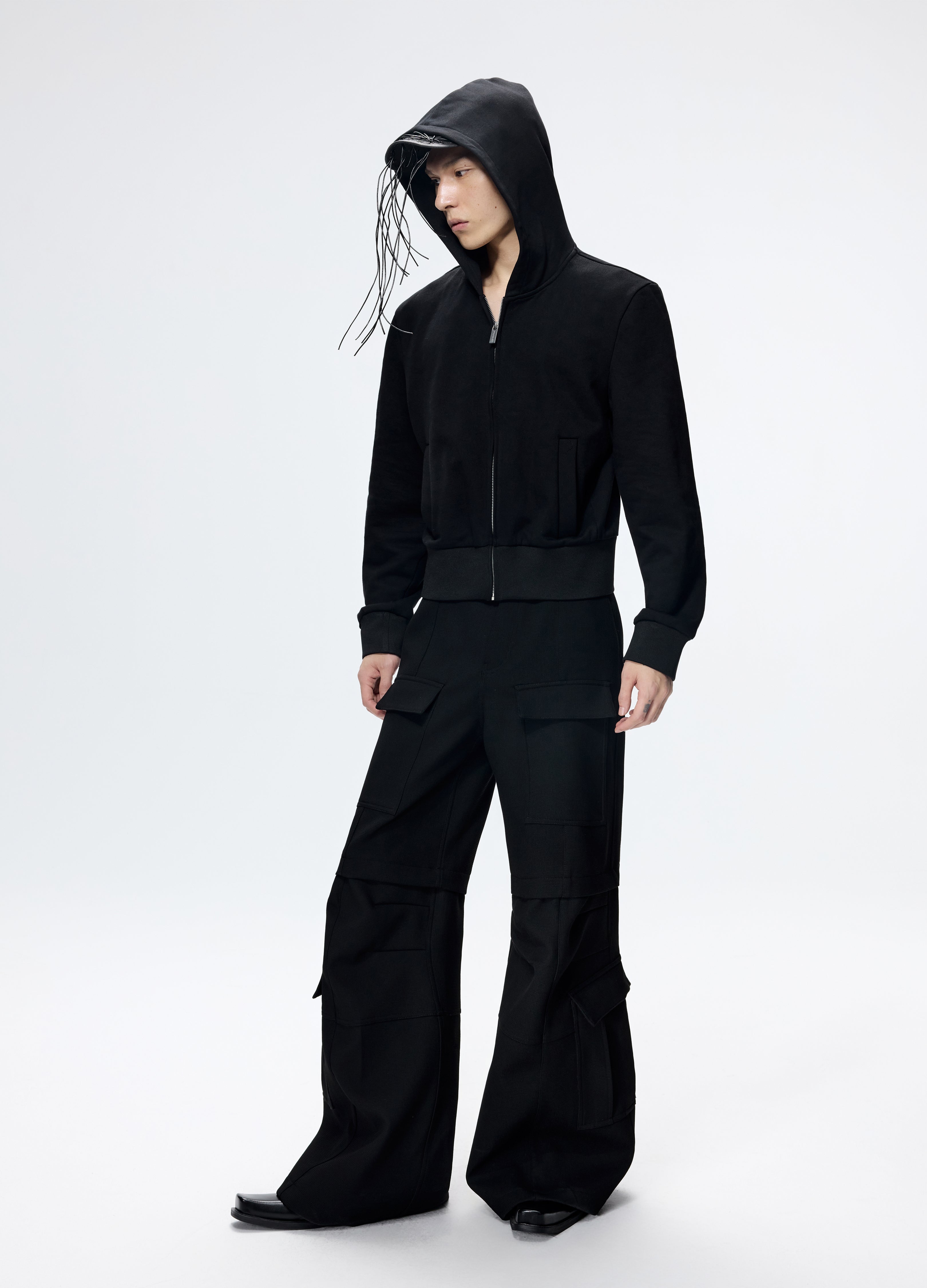 25FW FITTED HOODED CROPPED HOODIE