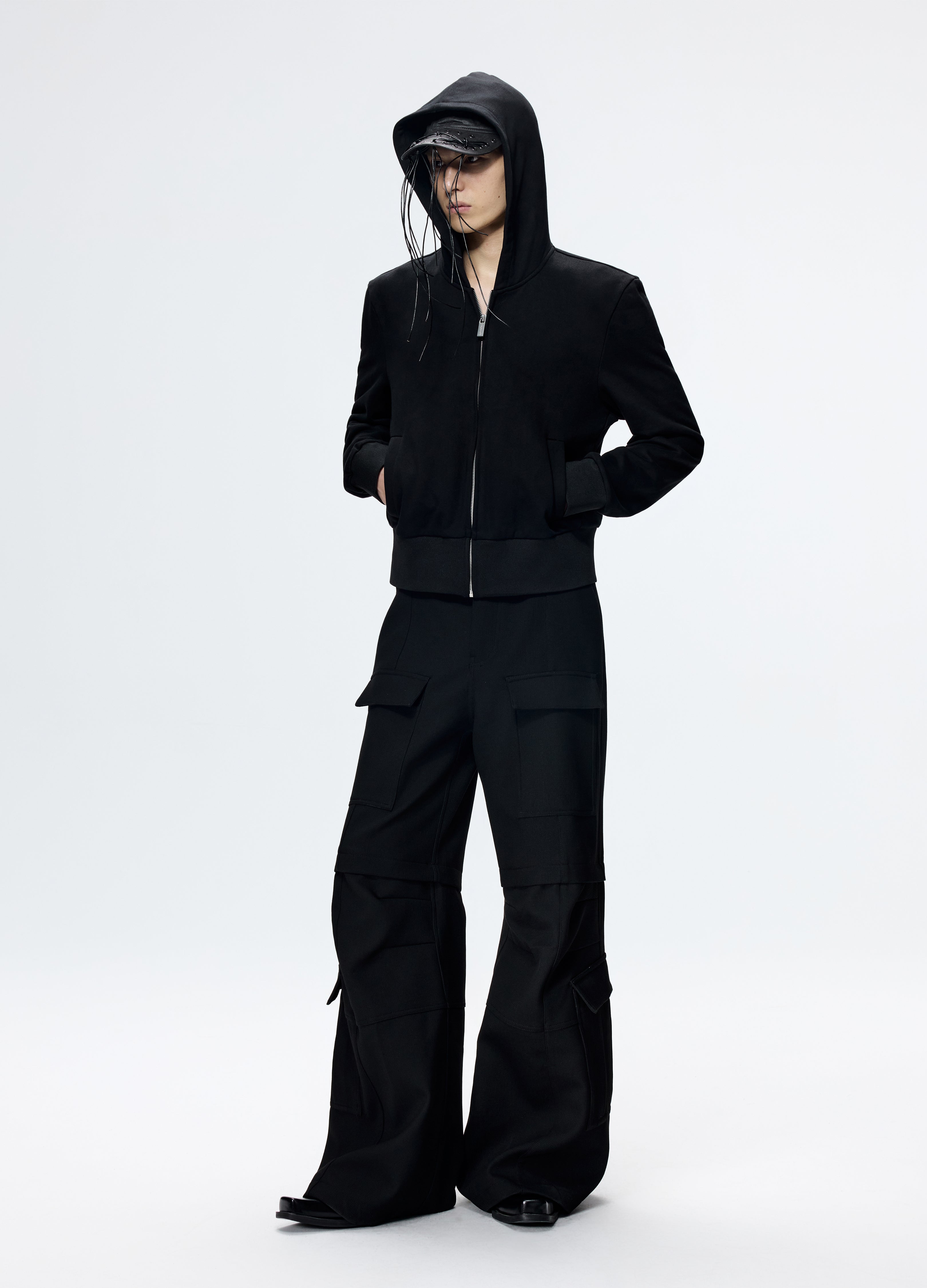 25FW FITTED HOODED CROPPED HOODIE