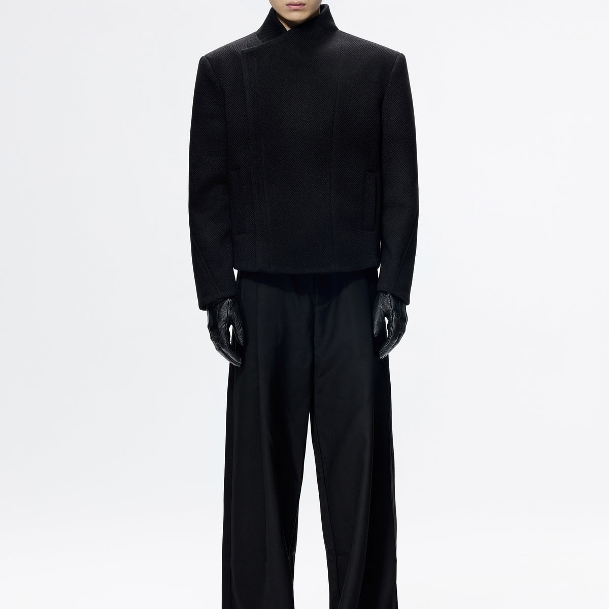 25FW DECONSTRUCT SLANT WOOL COAT