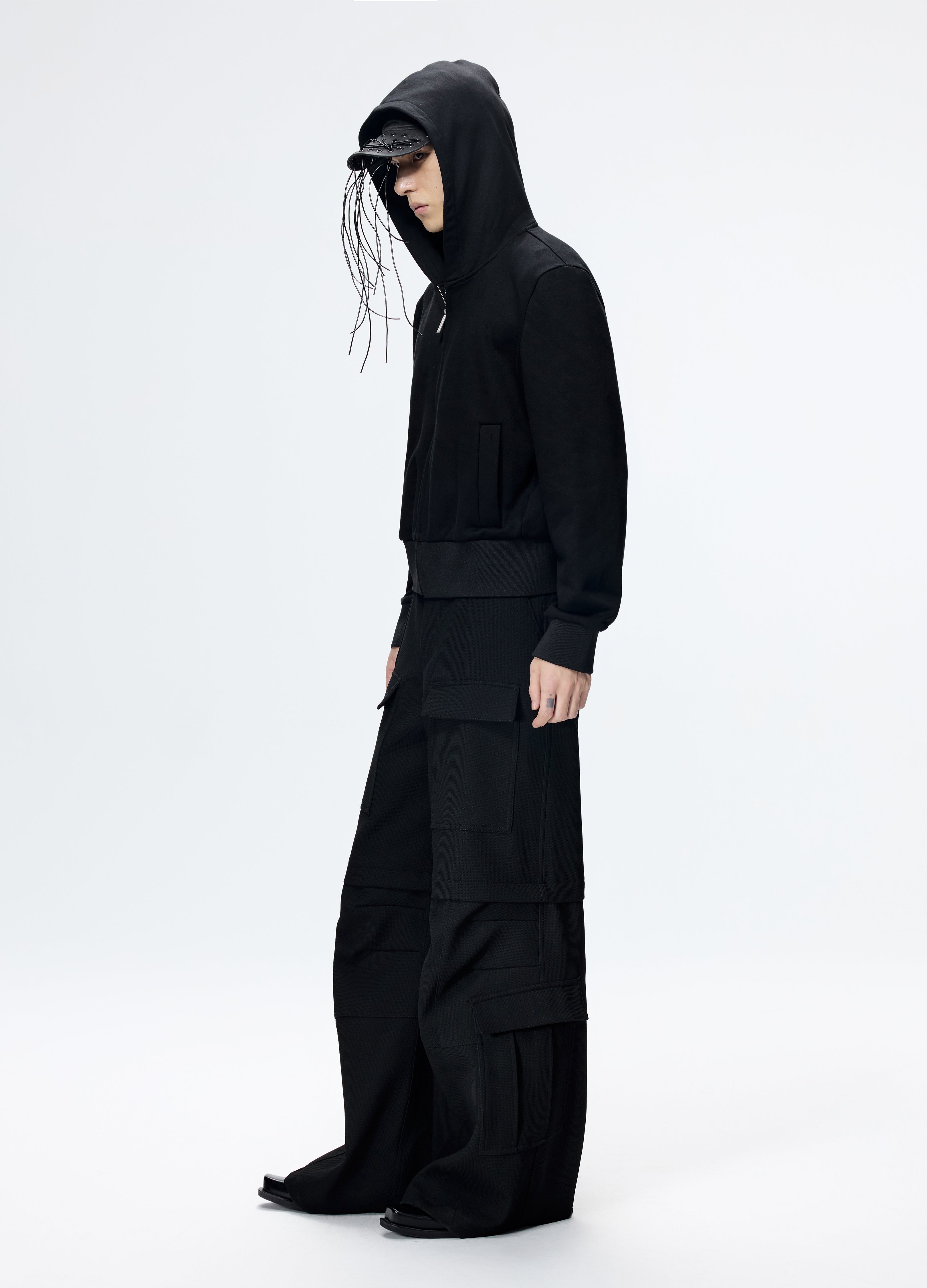 25FW FITTED HOODED CROPPED HOODIE