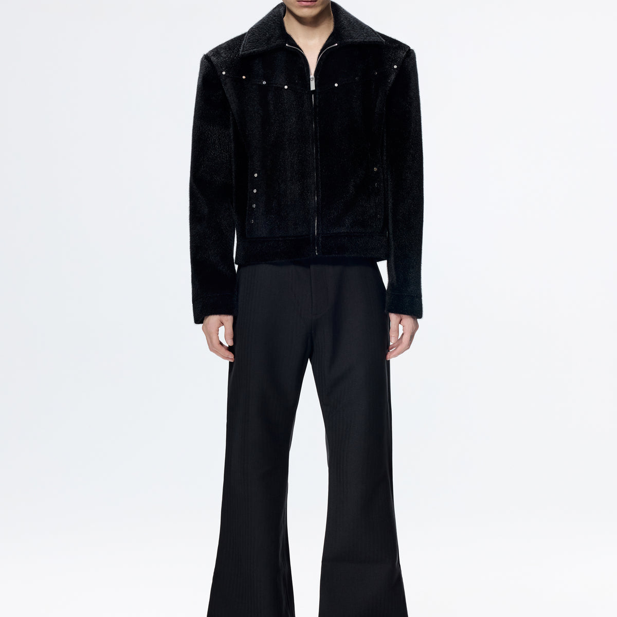 25FW STUDDED HORSEHAIR JACKET
