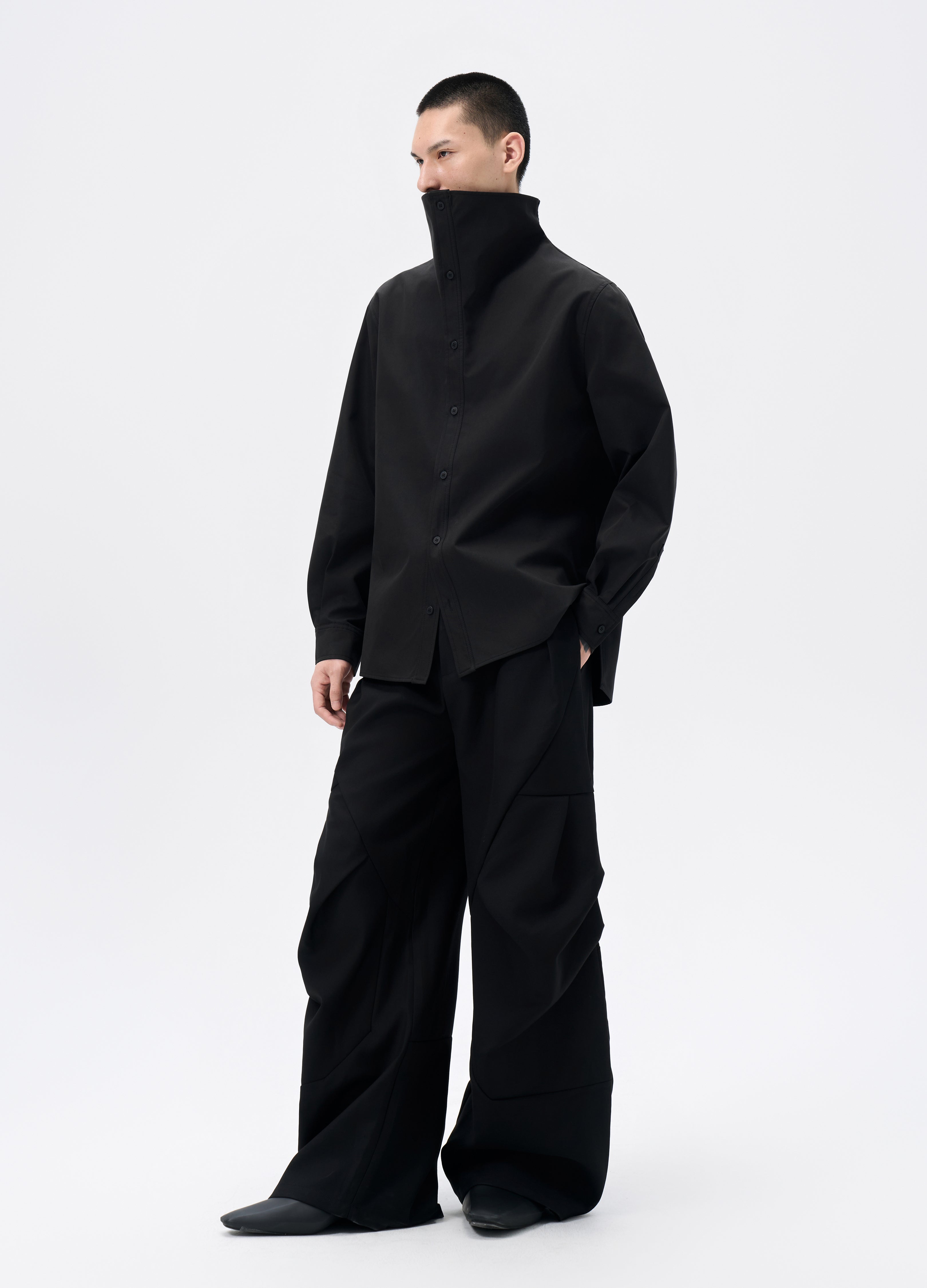 25FW HIGH-COLLAR SHADOW SHIRT
