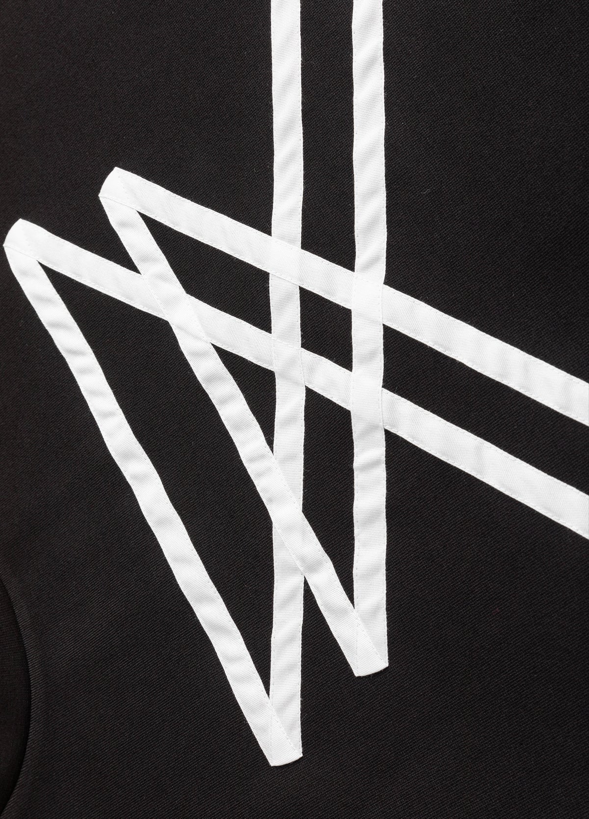White linear chest graphic.