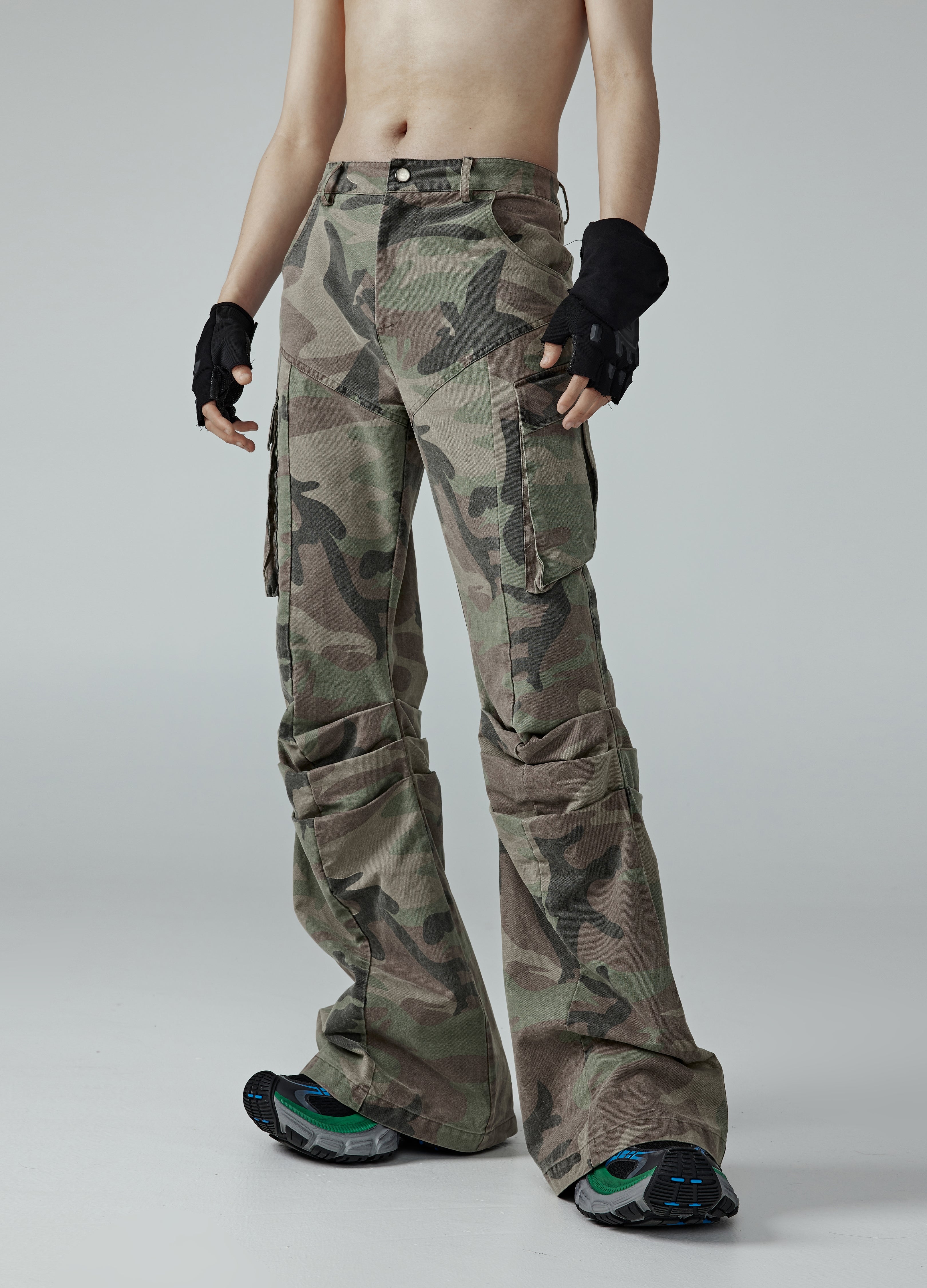 24SS Camouflage Machete-Cut Pants