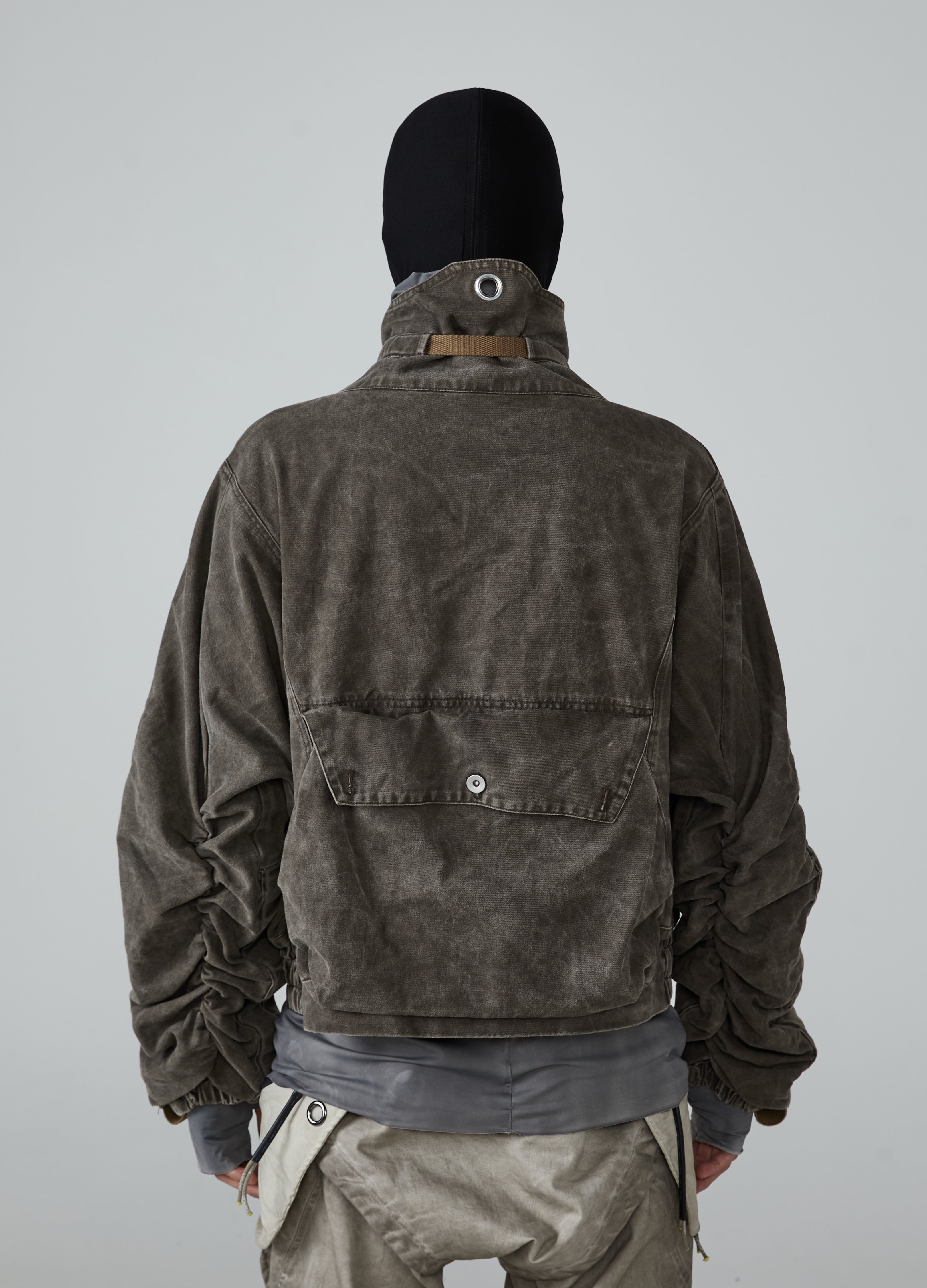 Wasteland Stand Collar Short Workwear Denim Jacket