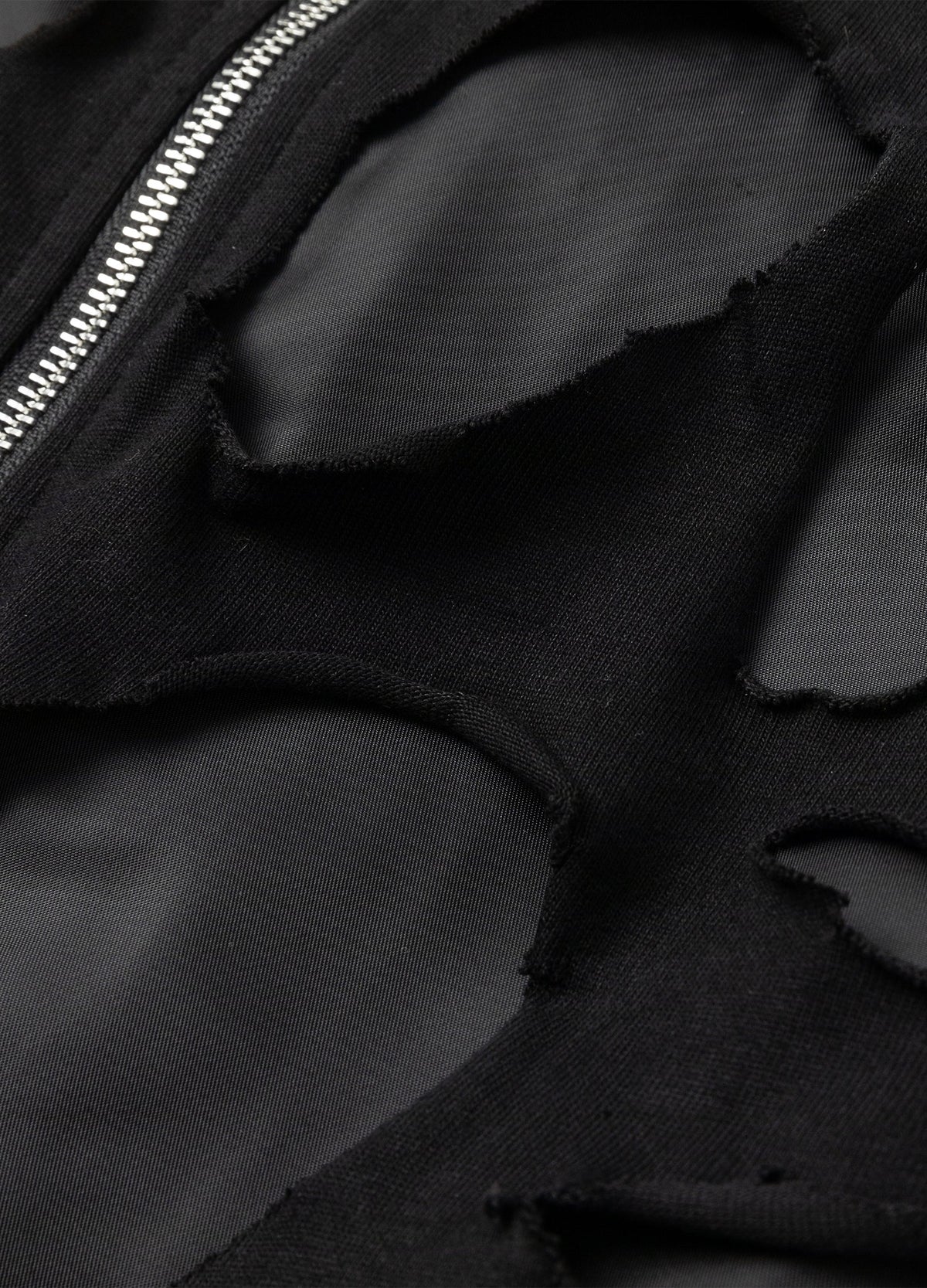 Raw cutout overlay over solid backing.