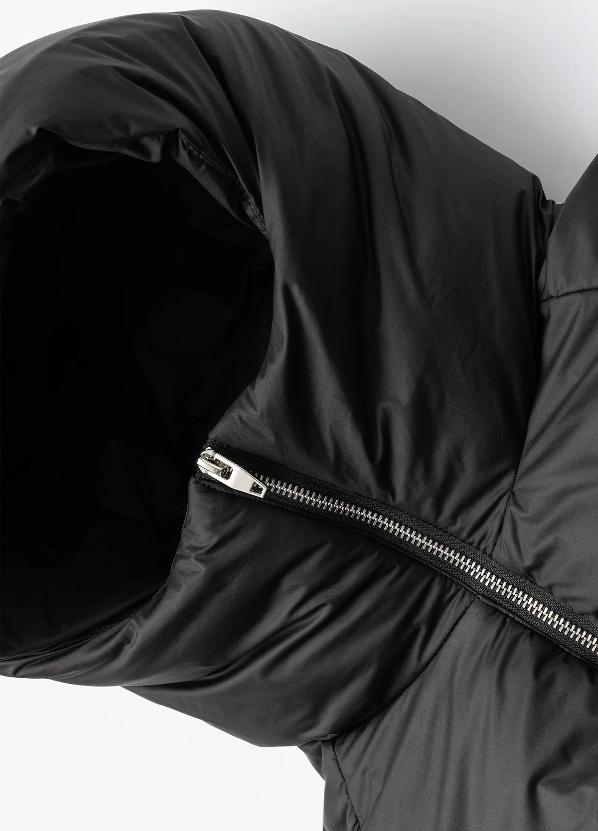 Padded hood and front zipper.