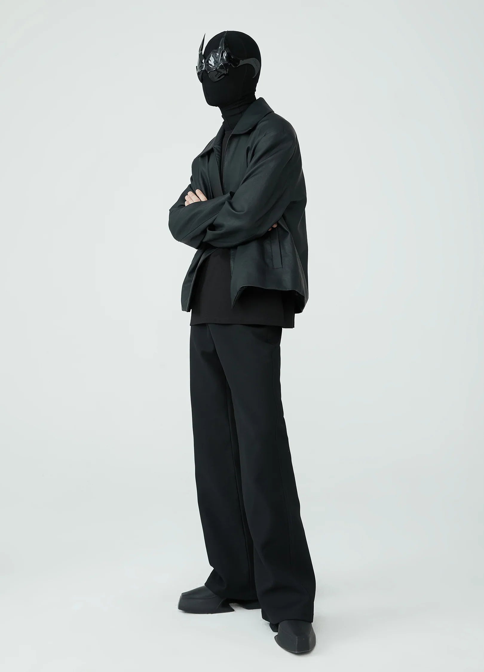 23SS Noir Minimalist Leather Jacket