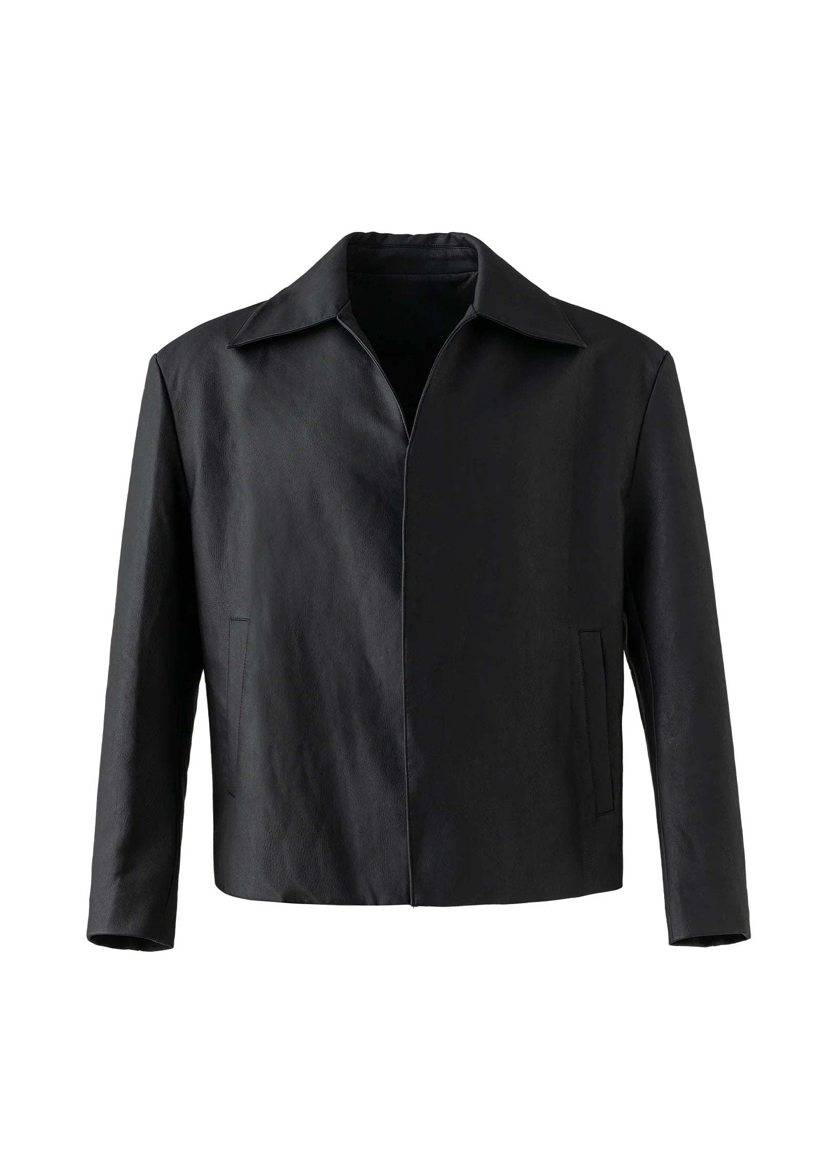 23SS Noir Minimalist Leather Jacket