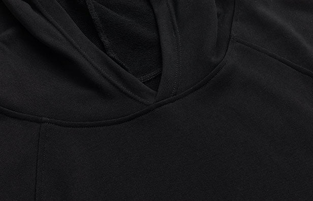 Hood neckline and seam construction.