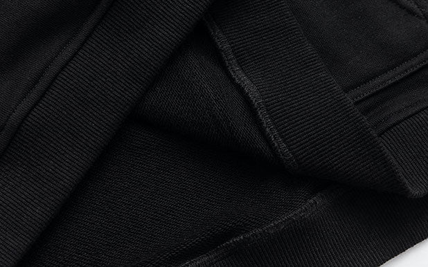 Ribbed hem and stitched seams.