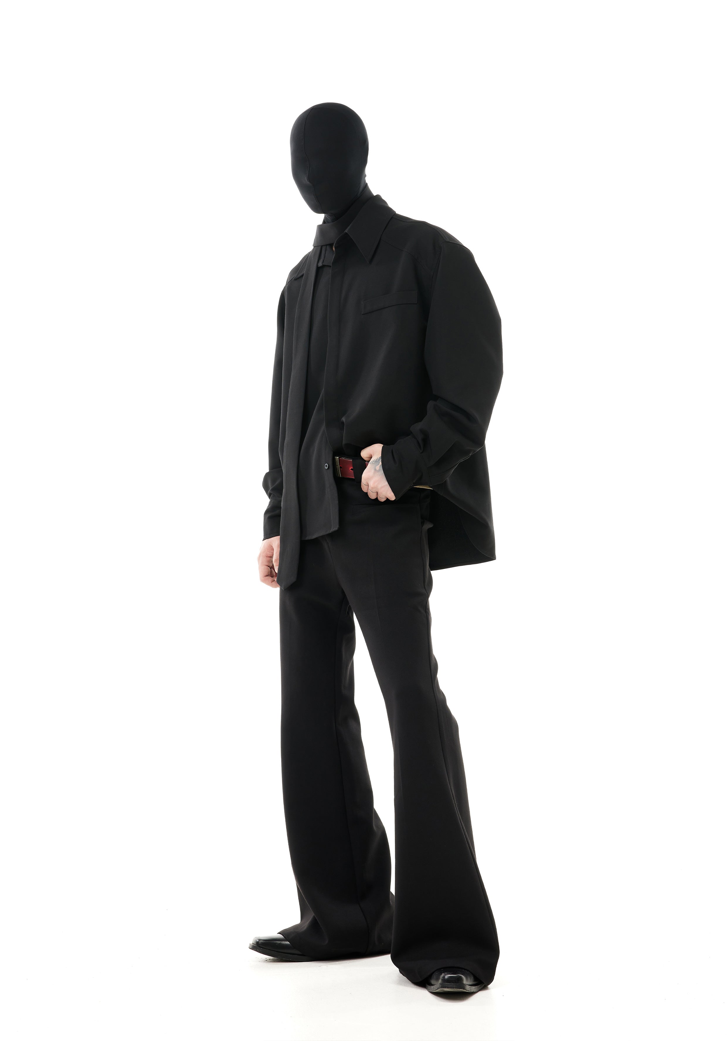 DRAPE FLARE SUIT TROUSERS