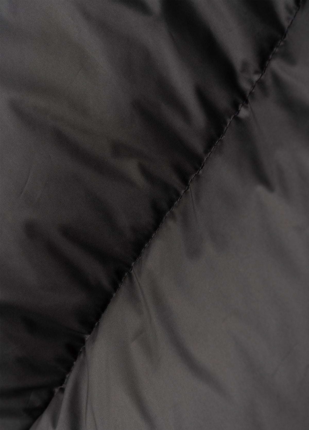 Shell surface and quilting seam.