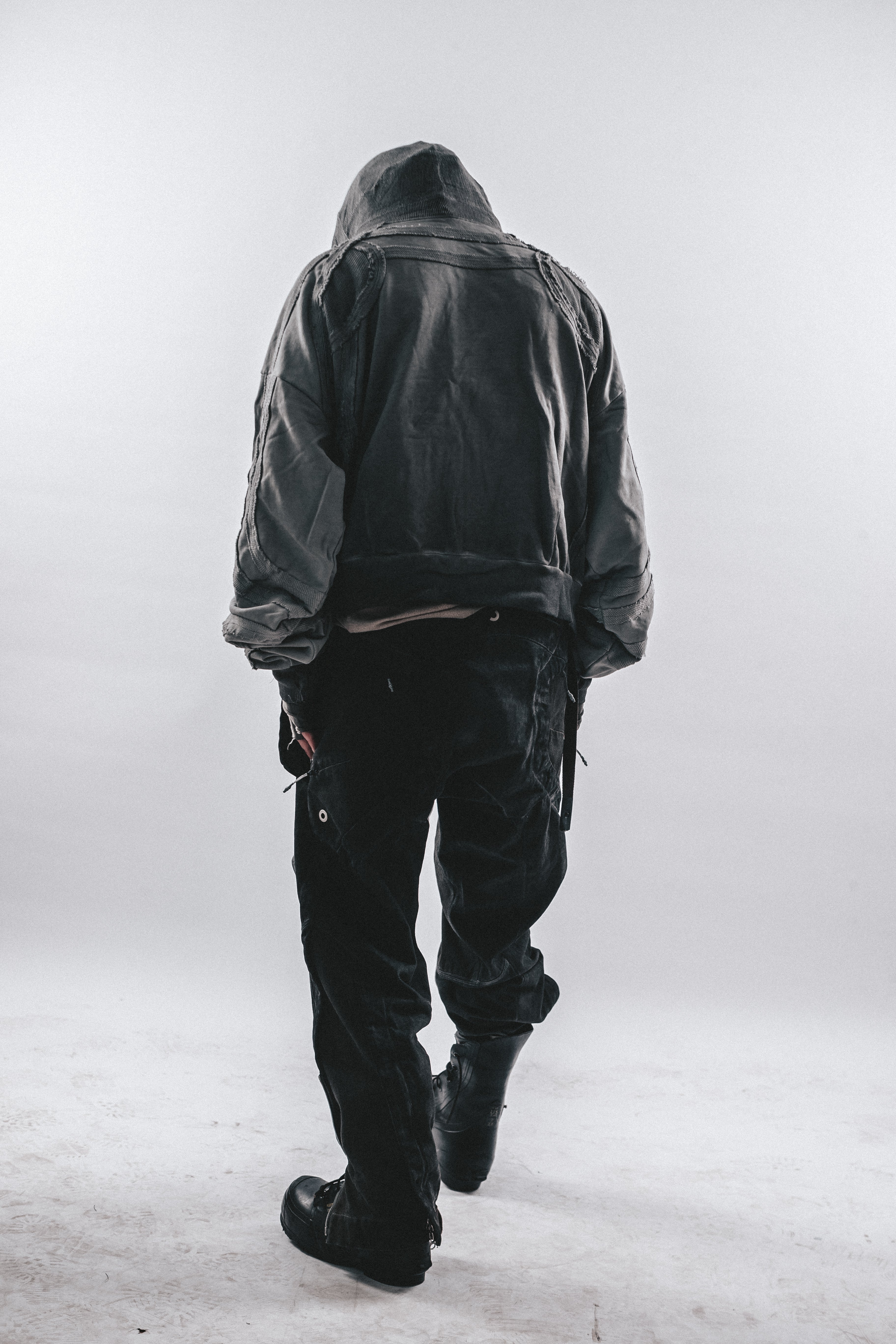 DRKLEI GEOMETRIC ZIP RUIN HOODIE