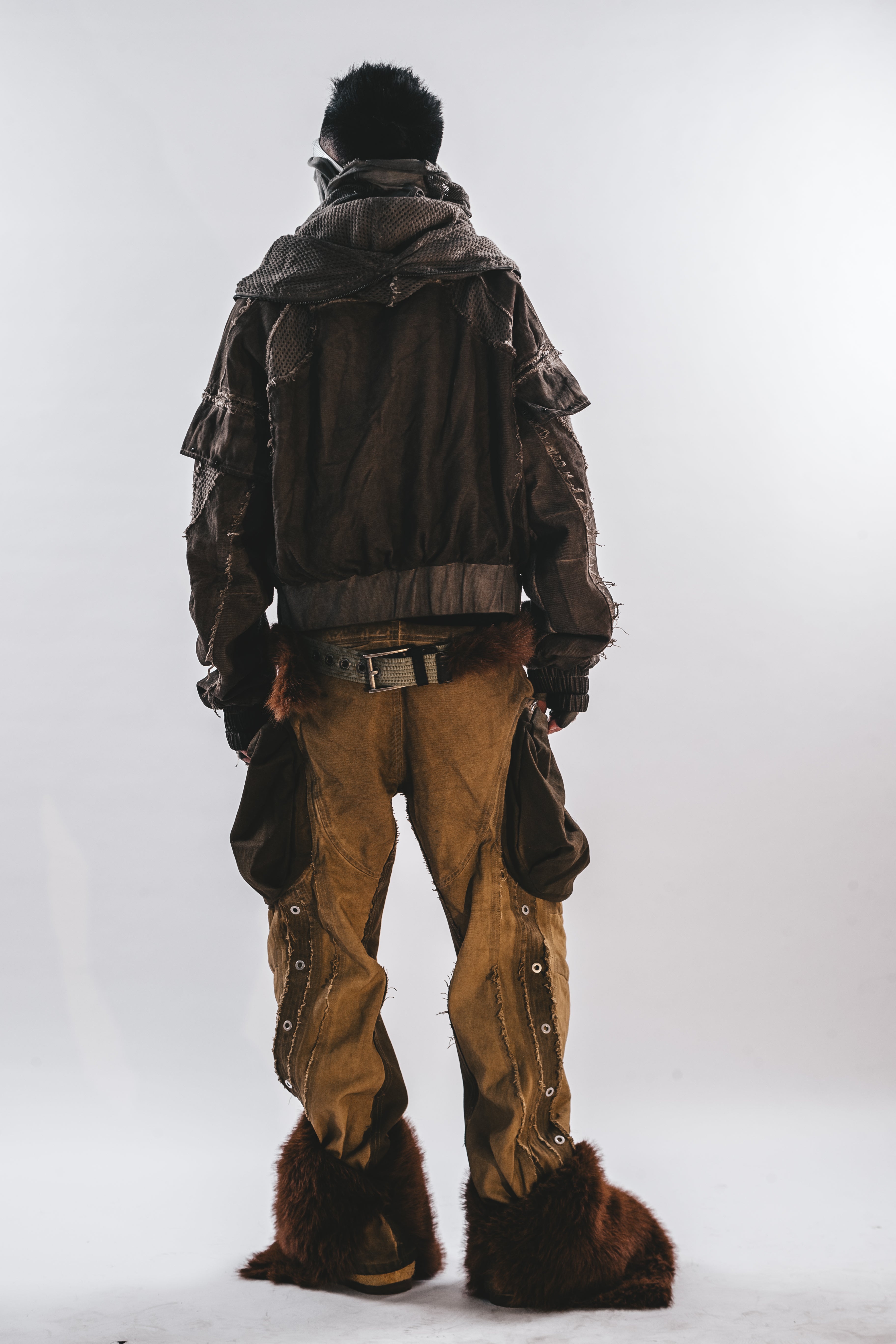 GIACCA CON CAPPUCCIO IN RETE LAVATA DRKLEI