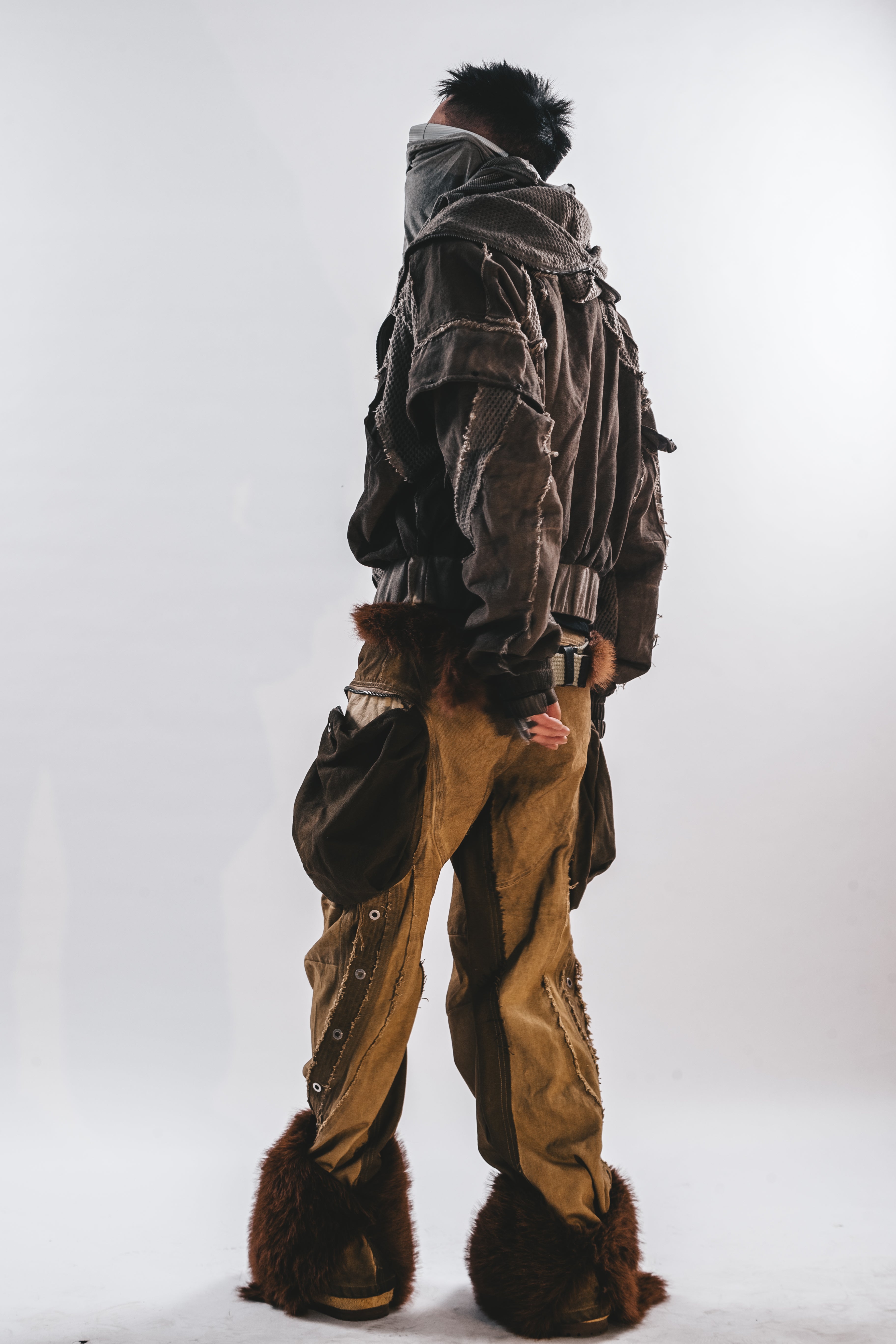 GIACCA CON CAPPUCCIO IN RETE LAVATA DRKLEI