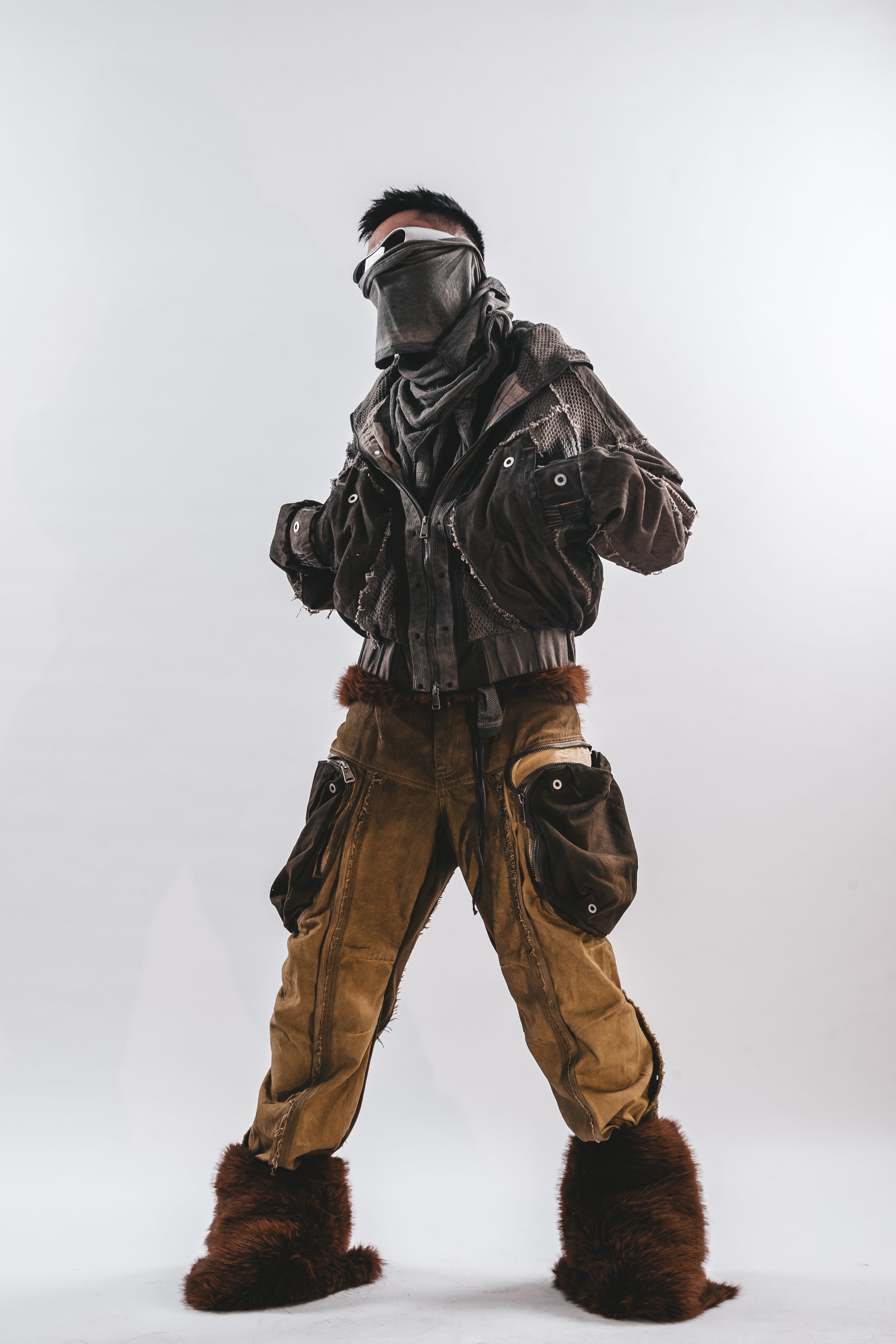 GIACCA CON CAPPUCCIO IN RETE LAVATA DRKLEI