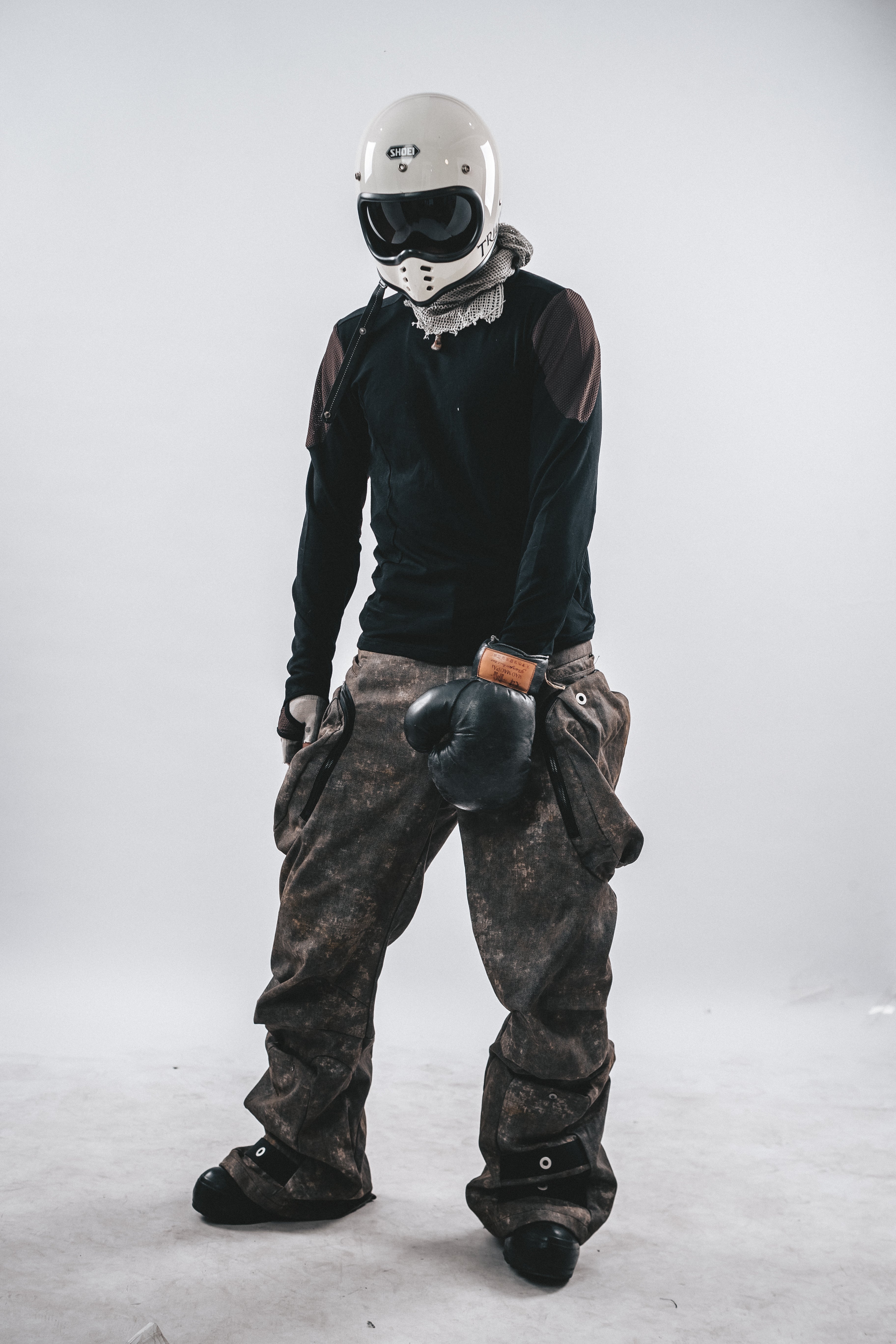 T-SHIRT LUNGA IN COTONE CON PANNELLO IN RETE DRKLEI