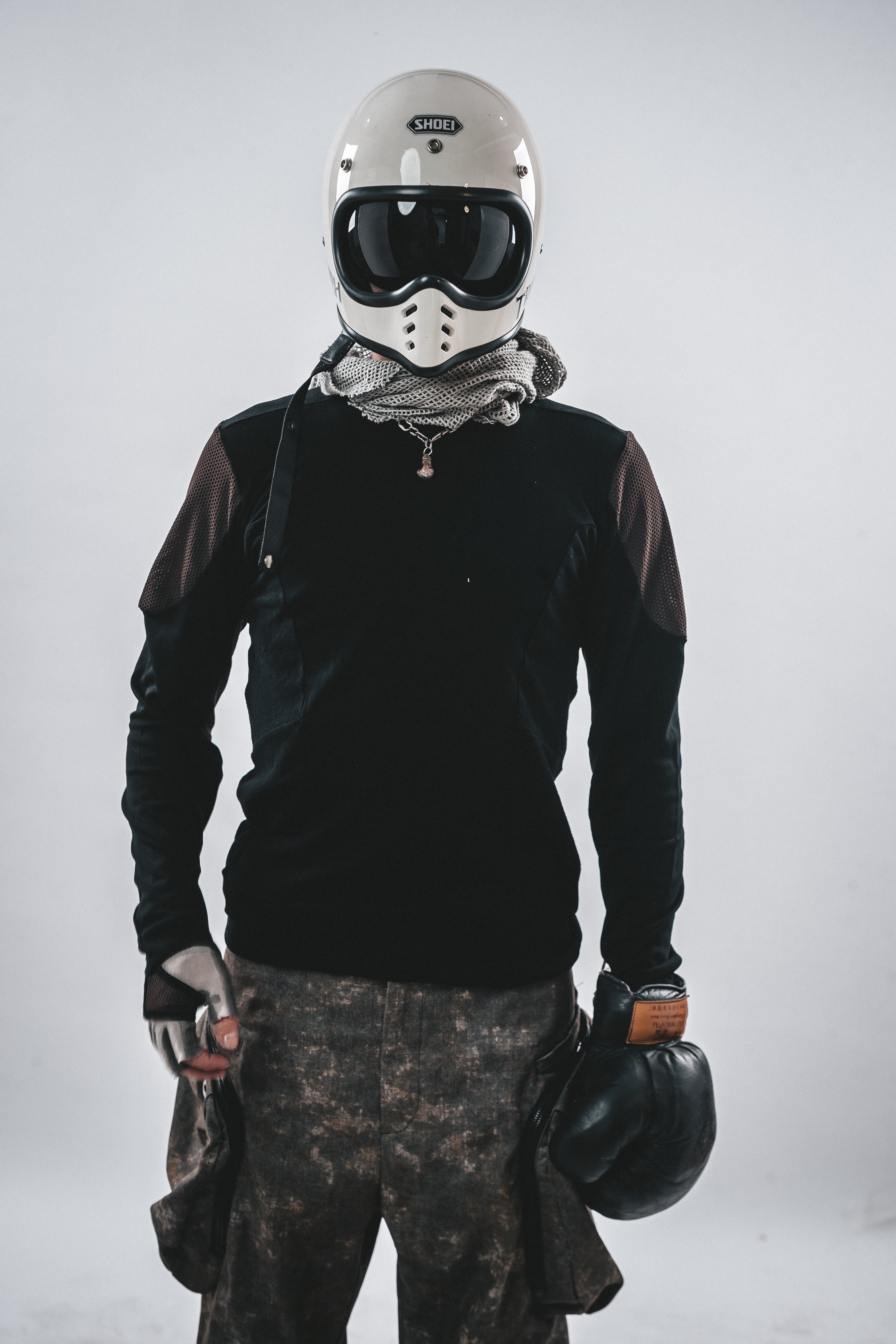 T-SHIRT LUNGA IN COTONE CON PANNELLO IN RETE DRKLEI