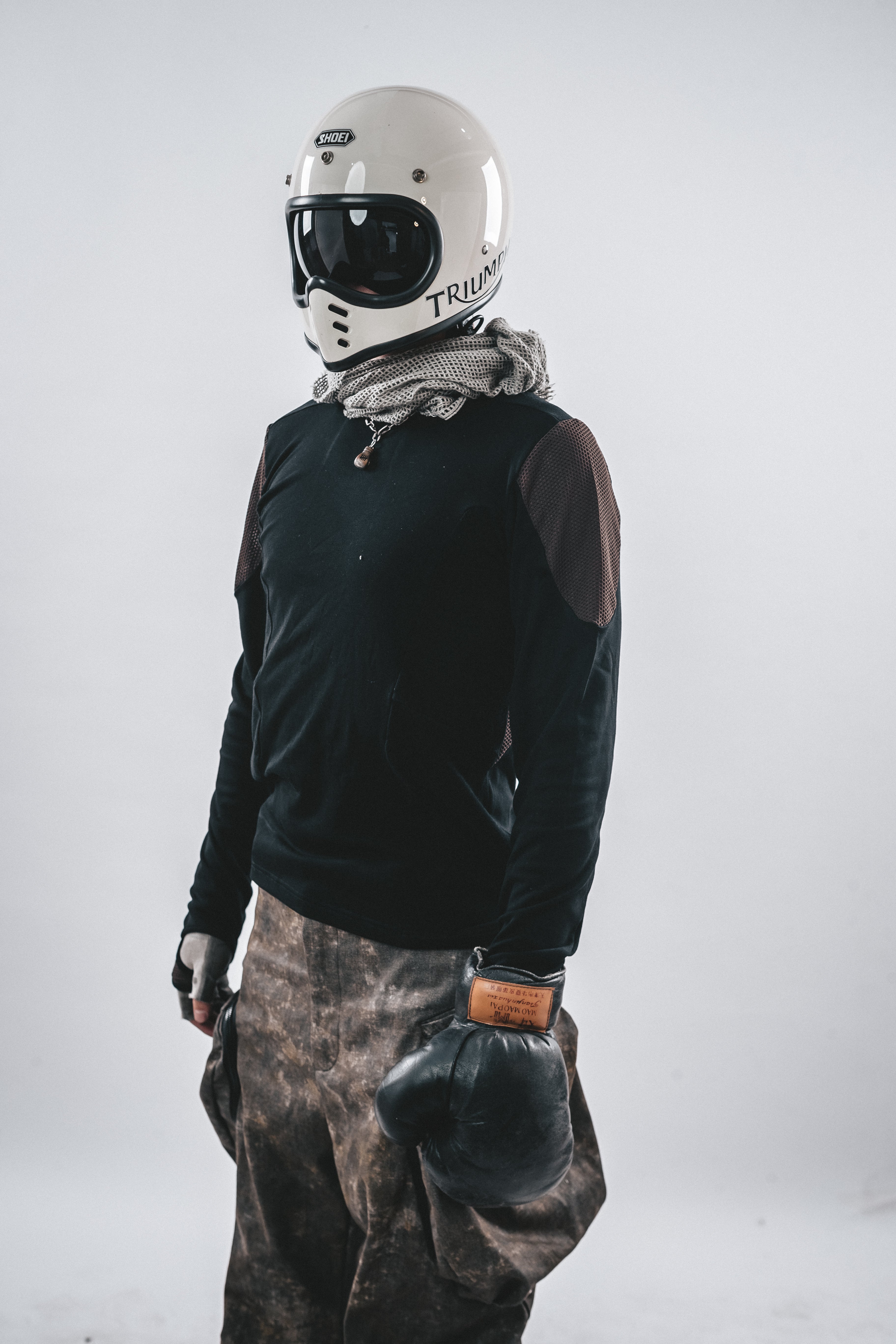 T-SHIRT LUNGA IN COTONE CON PANNELLO IN RETE DRKLEI