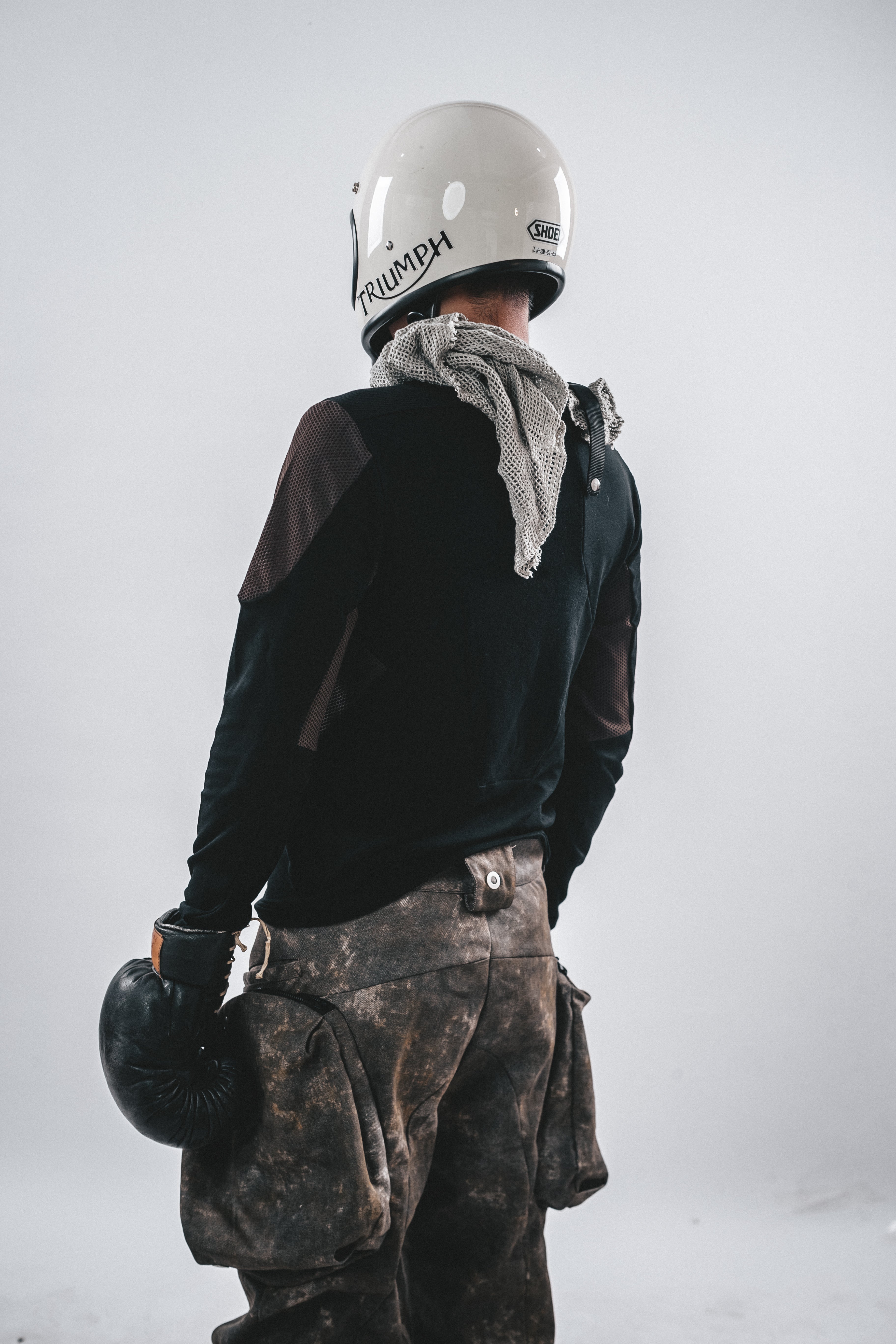 T-SHIRT LUNGA IN COTONE CON PANNELLO IN RETE DRKLEI