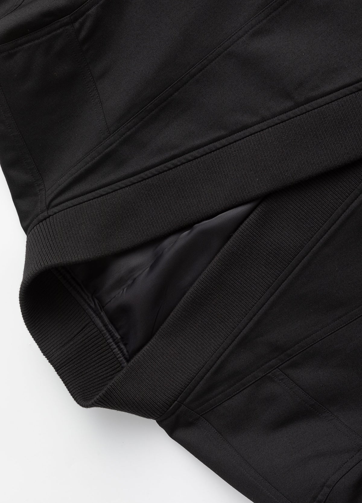 Rib-knit neckline and lining.